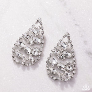 Giant Glitter - White Earring