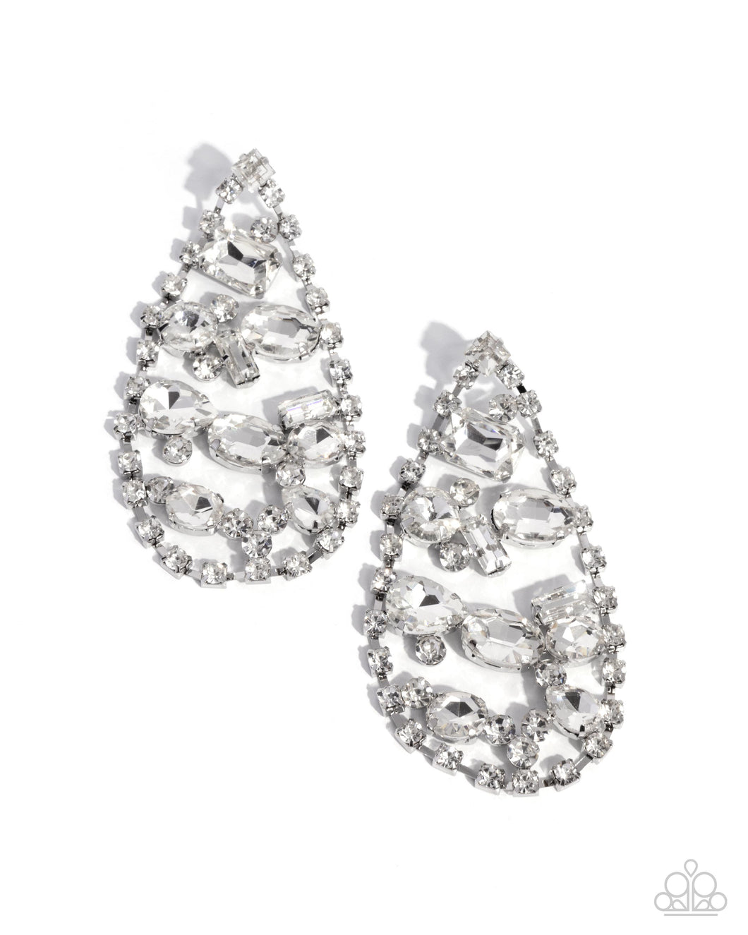 Giant Glitter - White Earring