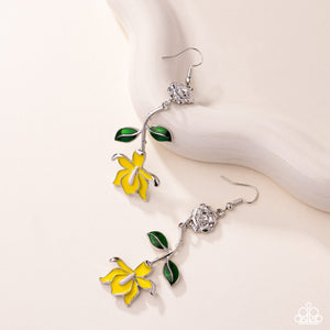 Floral Fractal - Yellow Earrings