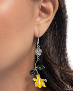 Floral Fractal - Yellow Earrings