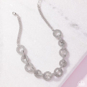 Elegant Embrace - White Necklace