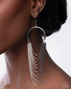 Focused Fringe - Black Earring