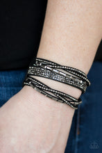 Load image into Gallery viewer, Tough Girl Glamour - Black Wrap Bracelet
