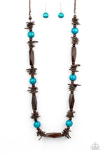 Load image into Gallery viewer, Cozumel Coast - Blue Wood Necklace
