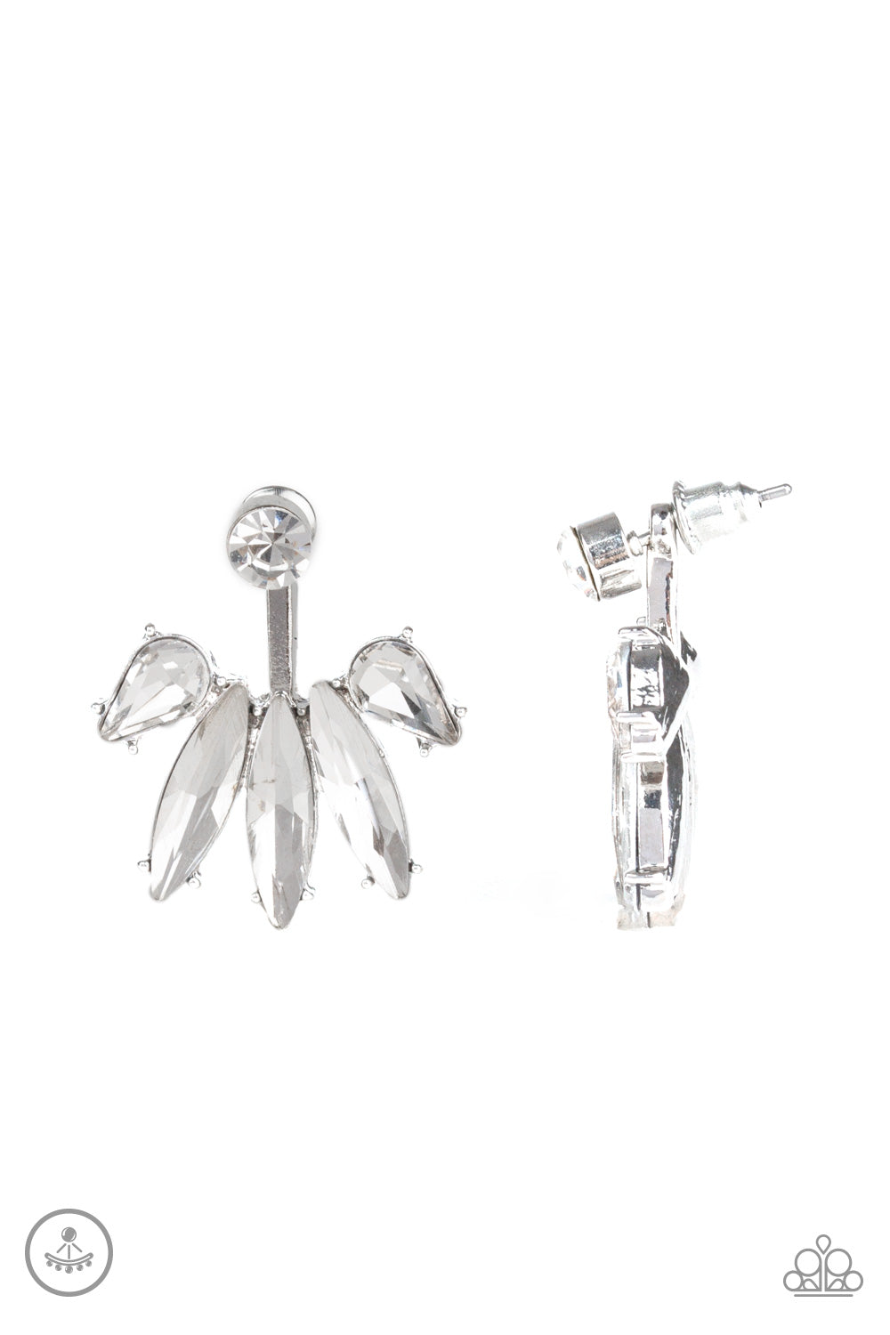 Stunningly Striking - White Earring