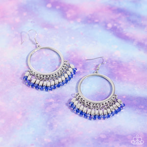 Fringe Fanfare - Blue Earring